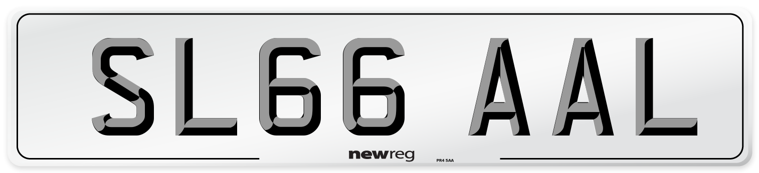 SL66 AAL Number Plate from New Reg